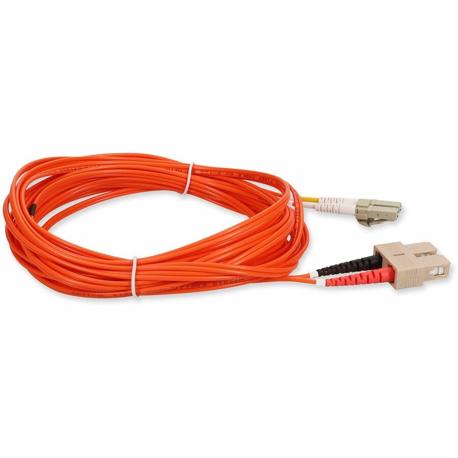 AddOn 3m SC to LC Orange OM1 Duplex OFNR (Riser-Rated) MMF Fiber Patch Cable