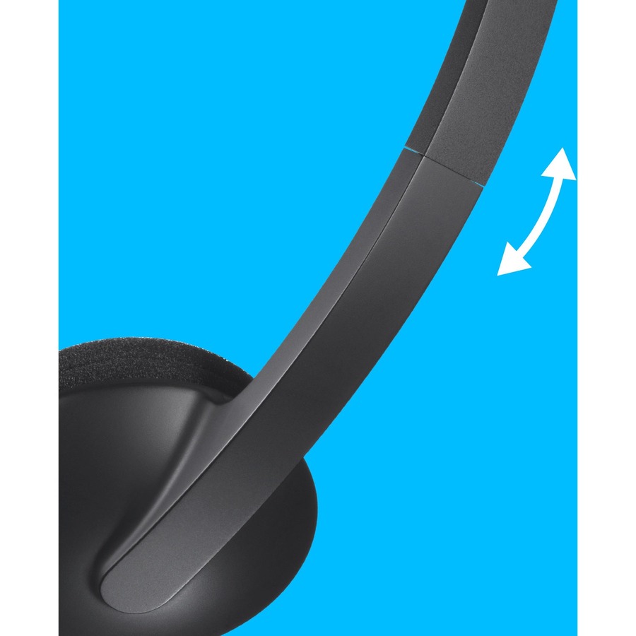 Logitech USB Headset H340 - Stereo - USB - Wired - 20 Hz - 20 kHz - Over-the-head - Binaural - Semi-open - 6 ft Cable - Black = LOG981000507