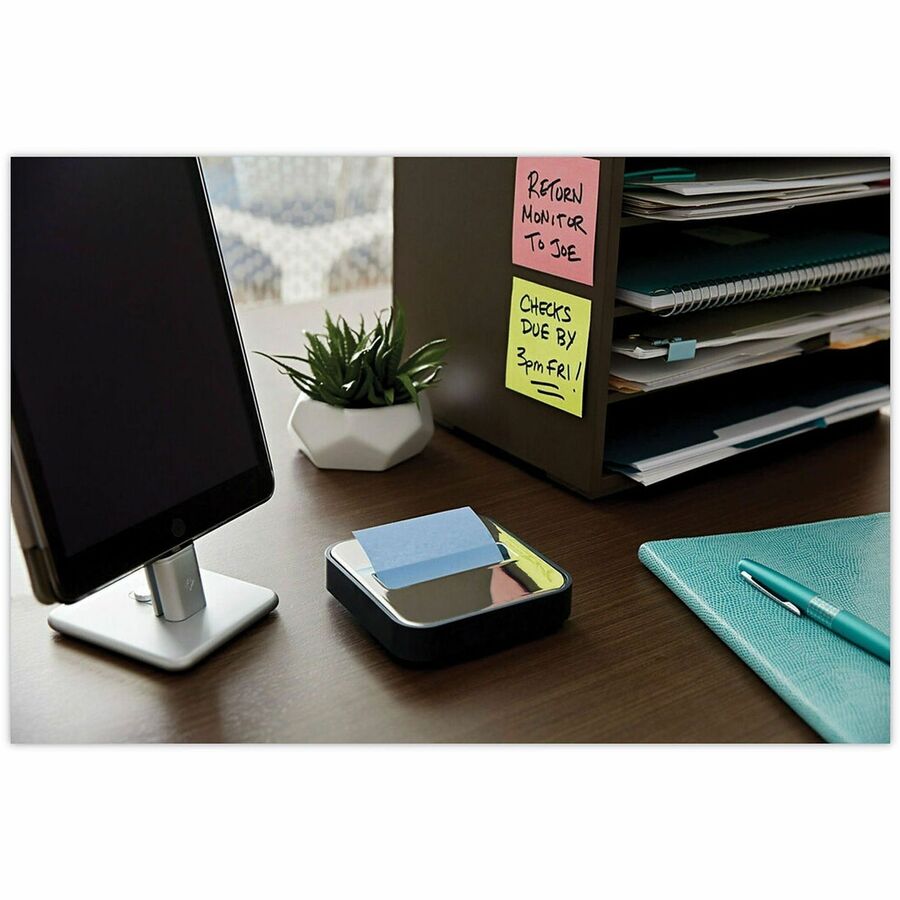 Post-it&reg; - Feuillets &eacute;cologiques lign&eacute;s - Collection de couleurs Paillettes sucr&eacute;es