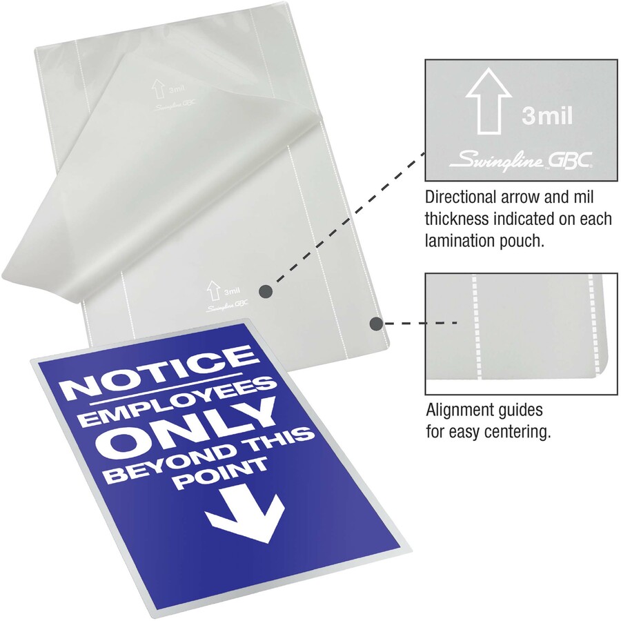 GBC Crystal Clear Thermal Laminating Pouches, Menu Size, Laminating Pouches  for Letter, Legal, Cards & More