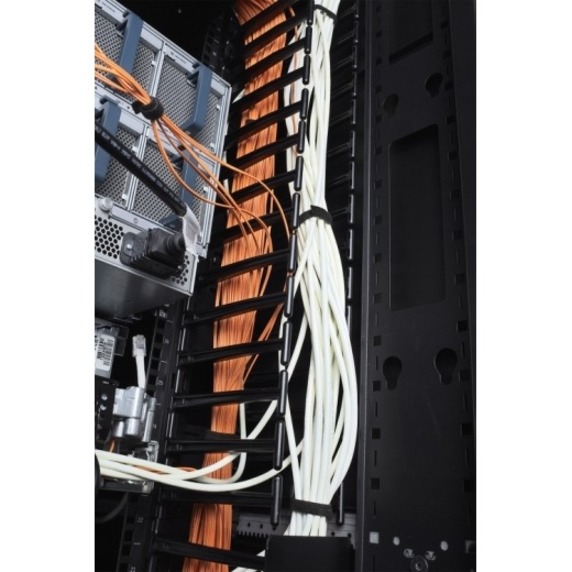 APC by Schneider Electric Vertical Cable Manager for NetShelter SX 750mm Wide 42U (Qty 2) - Cable Pass-through - Black - 1 - 42U Rack Height - TAA Compliant