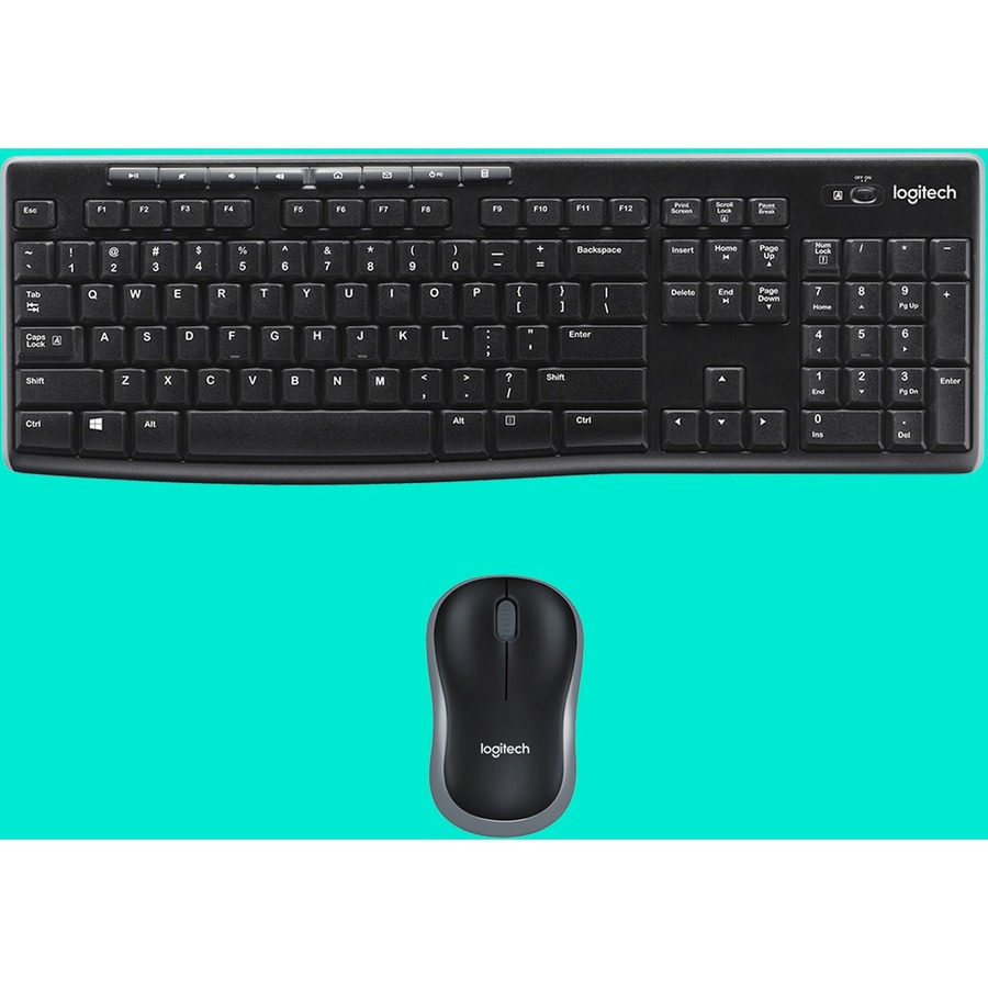 Logitech MK270 Wireless Keyboard and Mouse Combo for Windows, 2.4 GHz Wireless, Compact Mouse, 8 Multimedia and Shortcut Keys, 2-Year Battery Life, for PC, Laptop - USB Wireless RF 2.40 GHz Keyboard - English - Black - USB Wireless RF Mouse - Optical - 3 