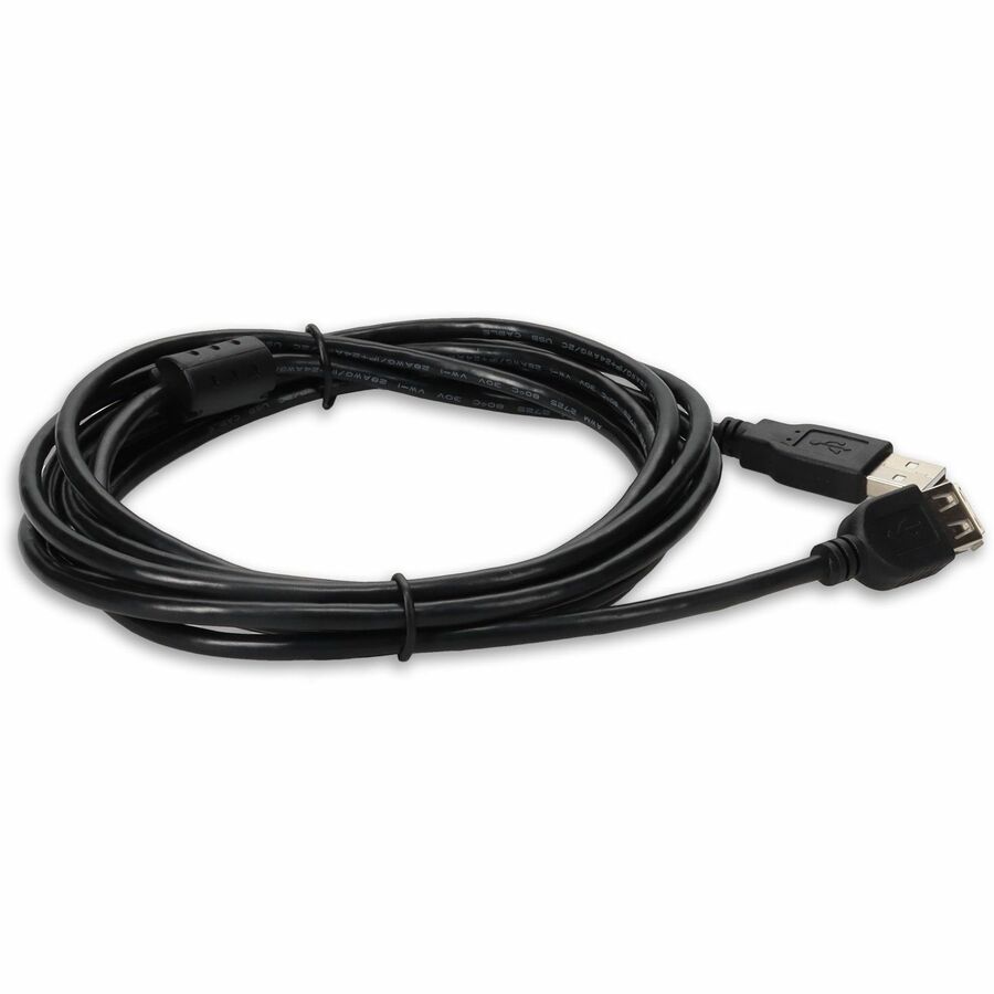 AddOn 10ft USB 2.0 (A) Male to Female Black Cable - 100% compatible and guaranteed to work