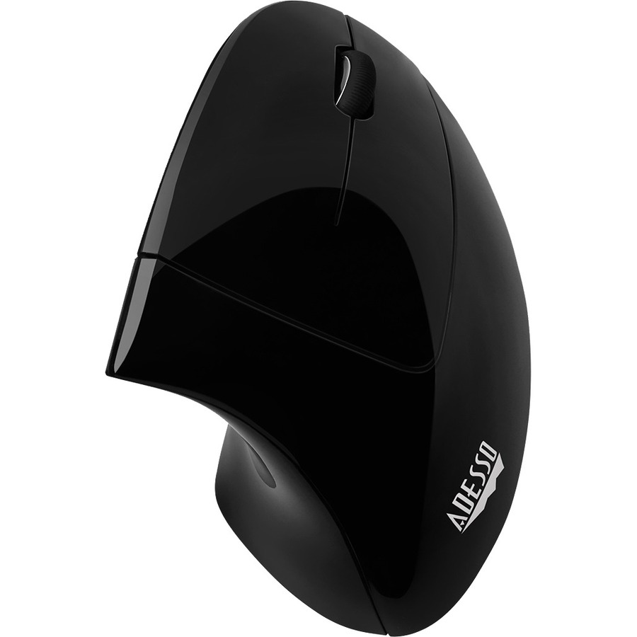 Adesso iMouse E10 - 2.4 GHz RF Wireless Vertical Ergonomic Mouse - Optical - Wireless - Radio Frequency - 2.40 GHz - Black - USB - 1600 dpi - Scroll Wheel - 6 Button(s) - Right-handed Only - Mice - ADEIMOUSEE10