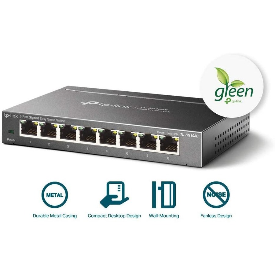  TP-Link TL-SG1024, 24 Port Gigabit Ethernet Switch, Plug and  Play, Sturdy Metal w/Shielded Ports, Rackmount, Fanless, 3 Year  Manufacturer Warranty