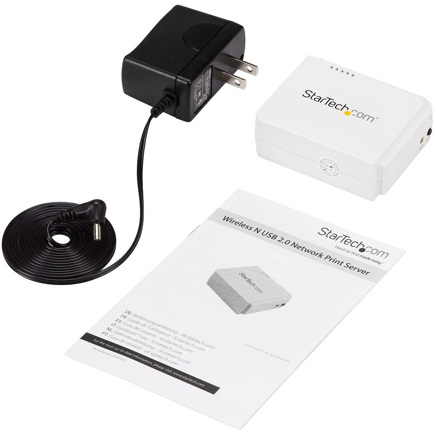 StarTech.com 1 Port USB Wireless N Network Print Server with 10/100 Mbps Ethernet Port - 802.11 b/g/n