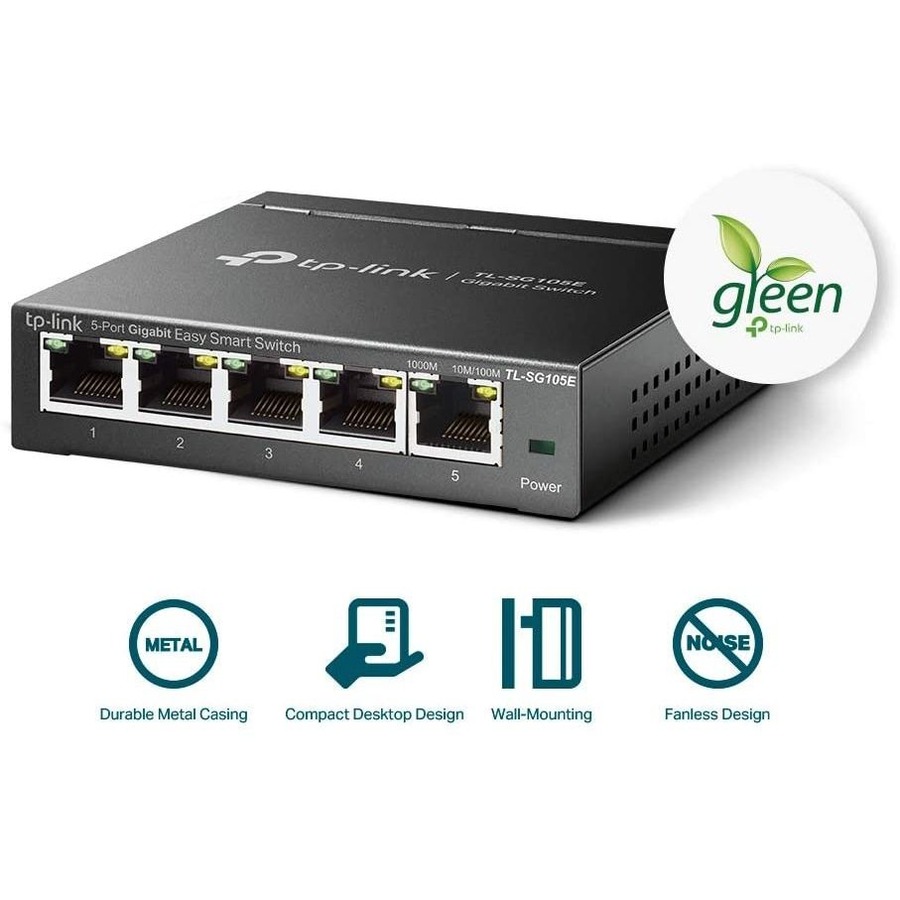 TP-LINK TL-SG105PE 5 Port Gigabit PoE Switch 4 PoE+ Port 65W Easy Smart  Plug & Play Shielded Ports Support QoS, Vlan, IGMP - Micro Center