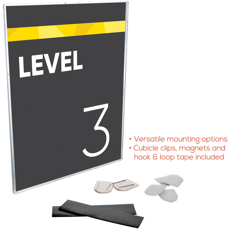 Picture of Lorell Acrylic Cubicle Frame - 1 Each - 8.50 Holding Width x 11 Holding Height - Rectangular Shape - Acrylic - Clear