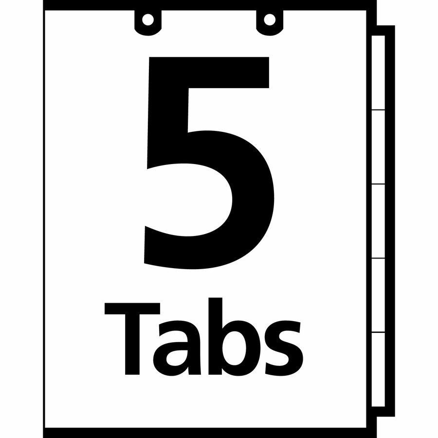 Avery® Big Tab Write & Erase Dividers, Side Tabs, 5tab 5 x Divider(s