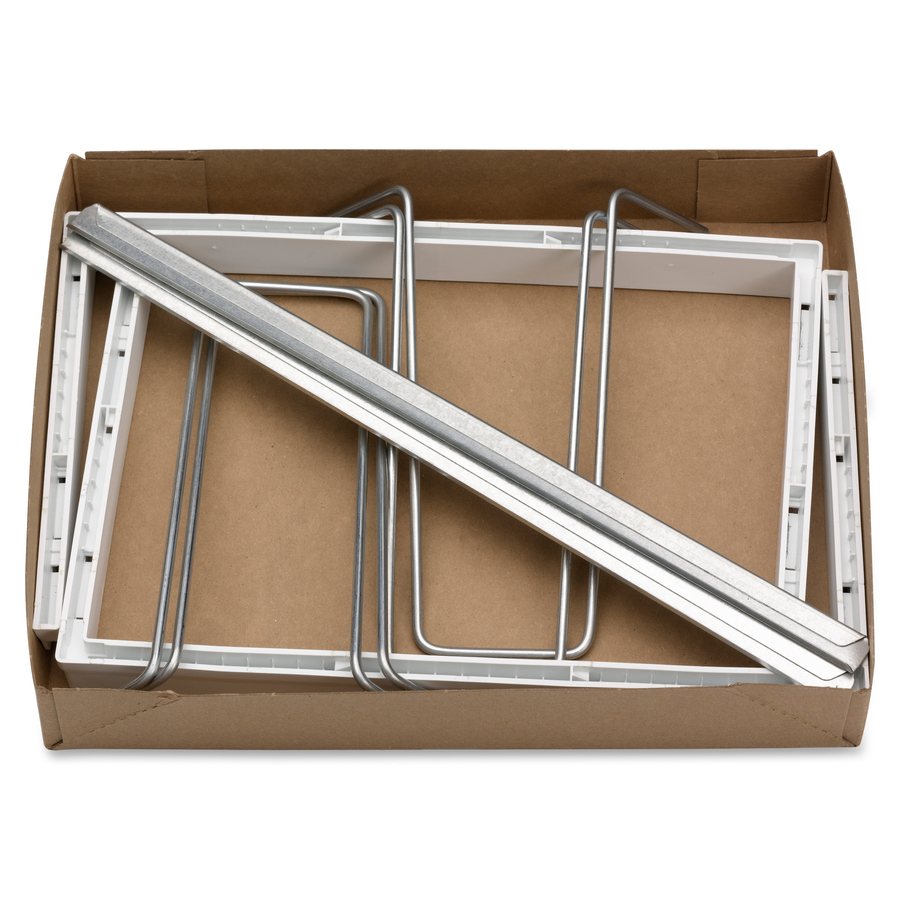 Smead Heavy-Duty Adjustable Hanging Folder Frame - Letter - 16" (406.40 mm)-24" (609.60 mm) Long - Steel, Plastic - White - Hanging Folder Frames - SMD64850