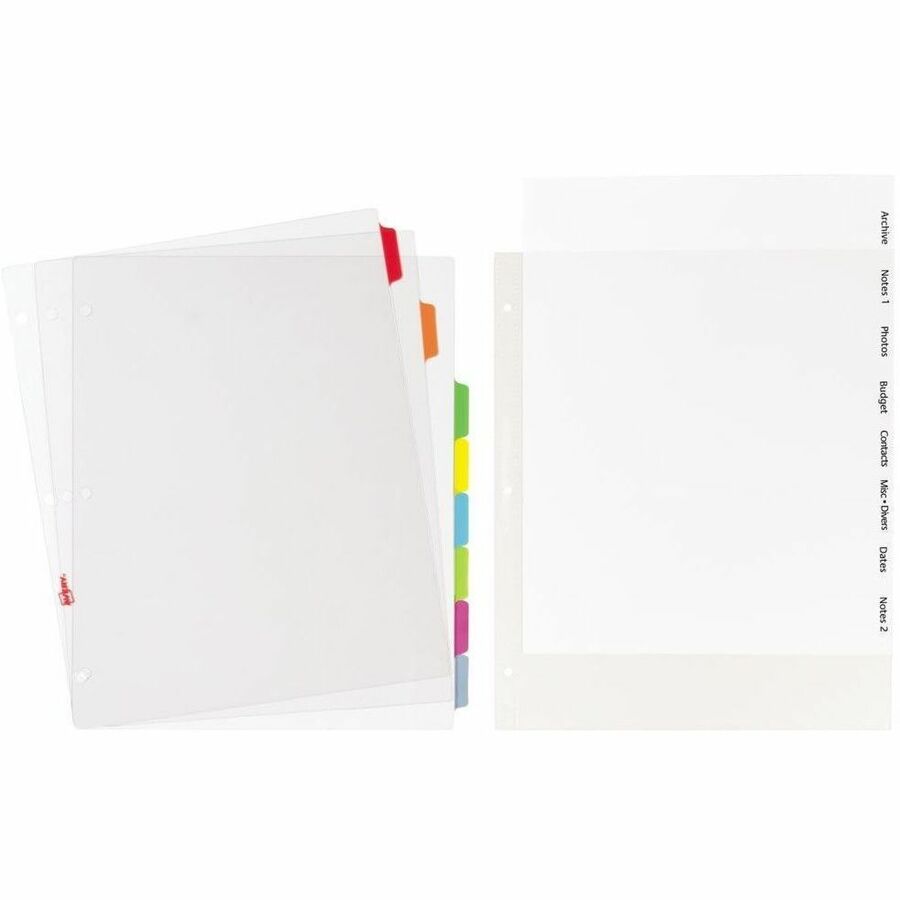 Avery&reg; Clear Easy View Durable Plastic Dividers 8 tabs, 1 set