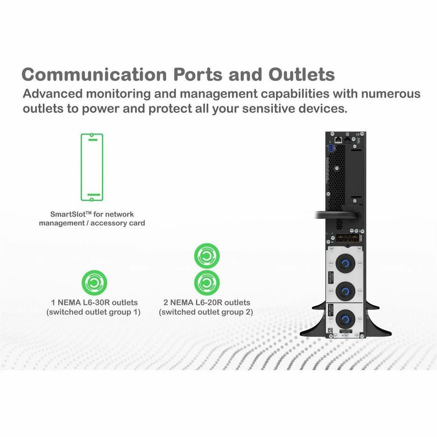 APC Smart-UPS On-Line, 3kVA, Tower, 208V, 2x L6-20R+1x L6-30R NEMA outlets, SmartSlot, Extended runtime, W/O rail kit
