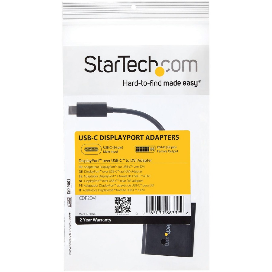 StarTech.com USB C to DVI Adapter - Thunderbolt 3 Compatible
