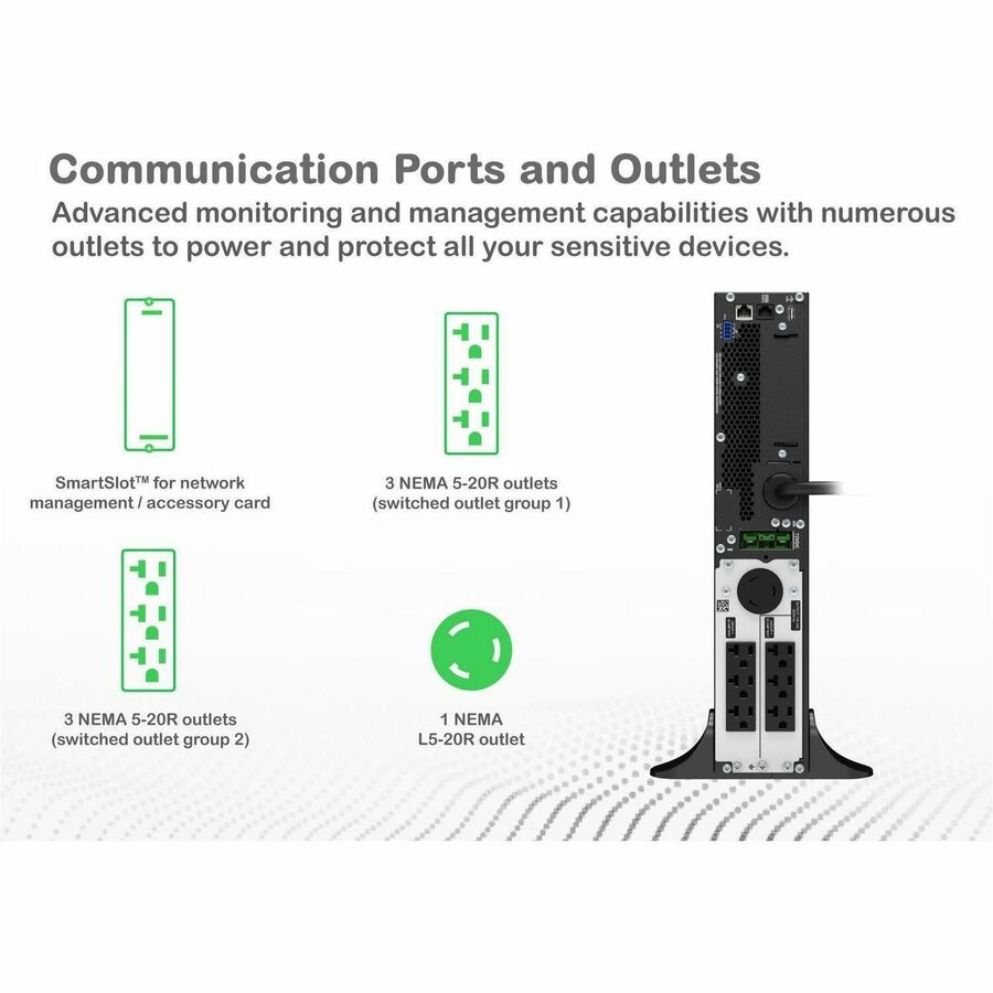 APC Smart-UPS On-Line, 2200VA, Tower, 120V, 6x 5-20R+1x L5-20R NEMA outlets, SmartSlot, Extended runtime, W/O rail kit