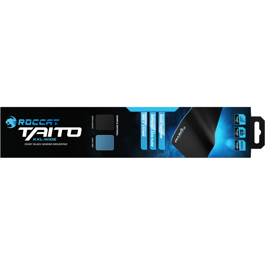 ROCCAT TAITO - SHINY BLACK GAMING MOUSEPAD, XXL WIDE-Size 3mm