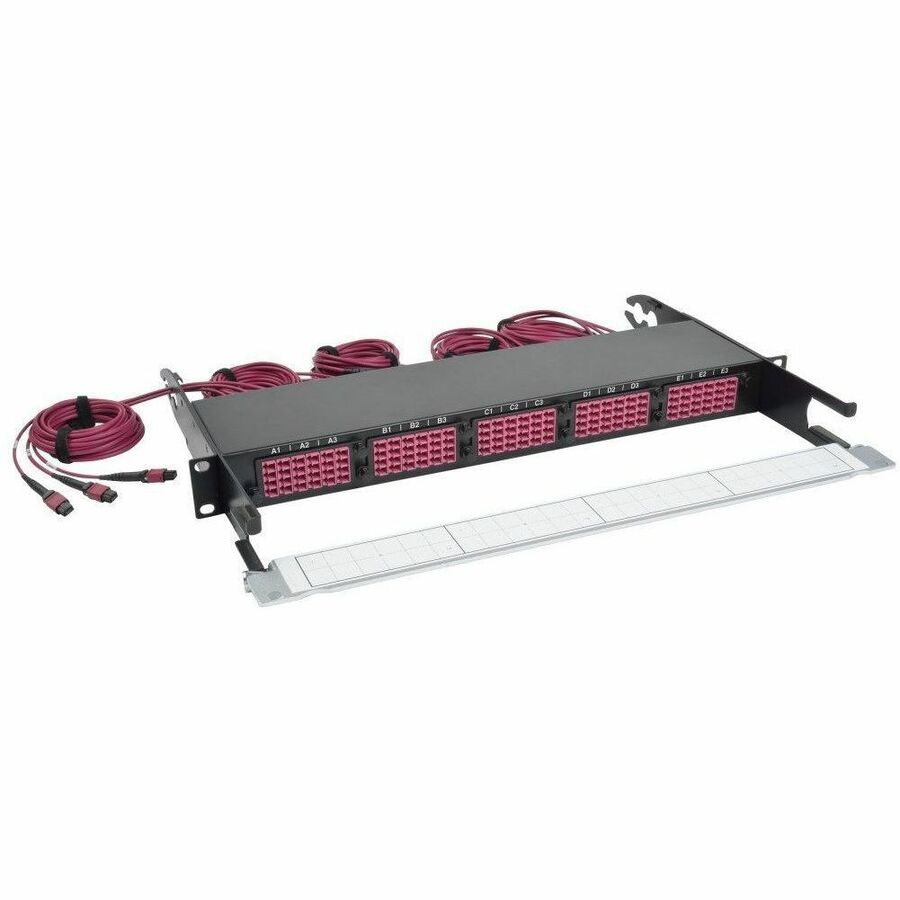 Tripp Lite by Eaton 40/100Gb Fiber Breakout Patch Panel 40Gb to 4 x 10Gb 100Gb to 4 x 25Gb 15 MTP QSFP to 60 LC Duplex OM4 50/125 Multimode Ports 1U