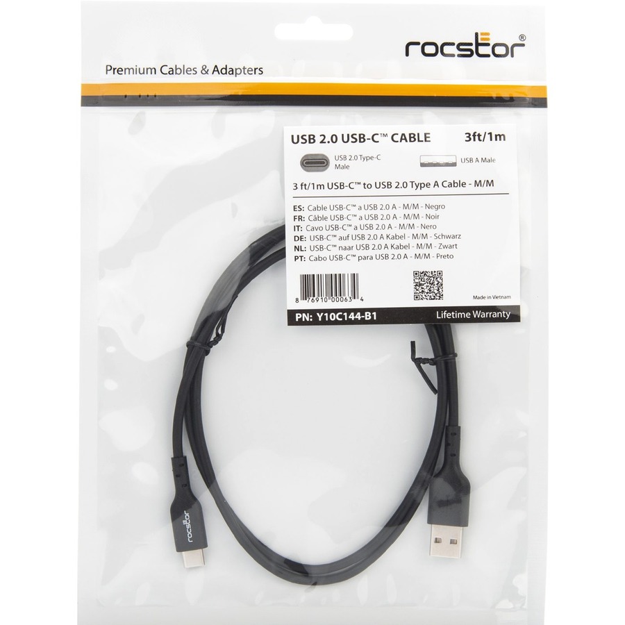 Rocstor Premium USB-C to USB-A Cable (3ft) - M/M - USB Type-C to USB Type-A Cable