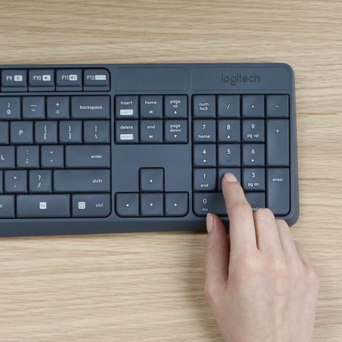 Logitech MK235 Wireless Keyboard And Mouse Combo - USB Receiver, 15 Shortcut Keys, 36-Month Battery Life