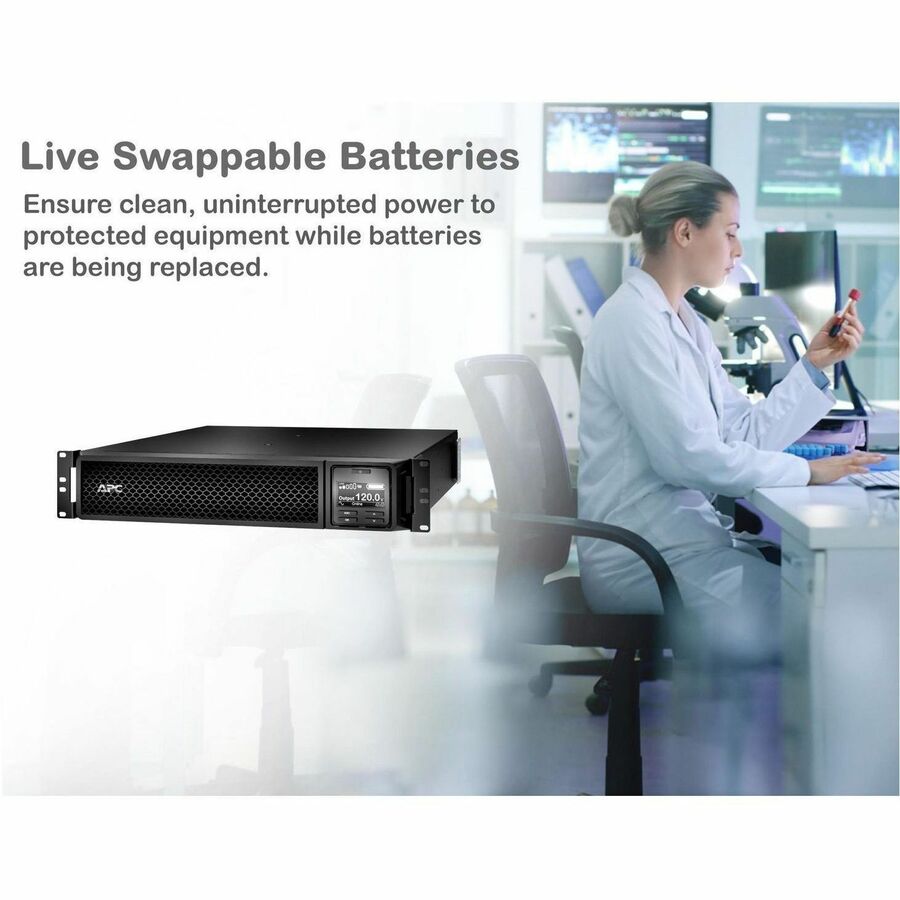 APC Smart-UPS On-Line, 1500VA, Tower, 120V, 6x 5-15R NEMA outlets, SmartSlot, Extended runtime, W/O rail kit