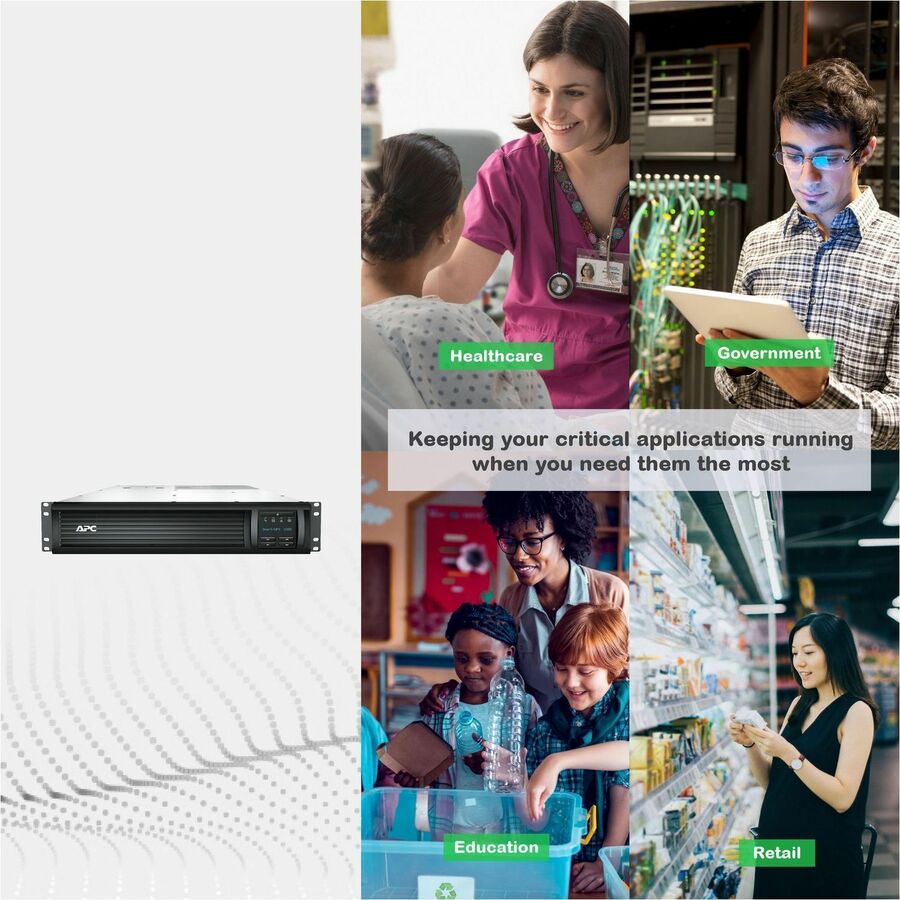APC Smart-UPS, Line Interactive, 2200VA, Rackmount 2U, 120V, 6x NEMA 5-15R+2x NEMA 5-20R outlets, Network Card, AVR, LCD