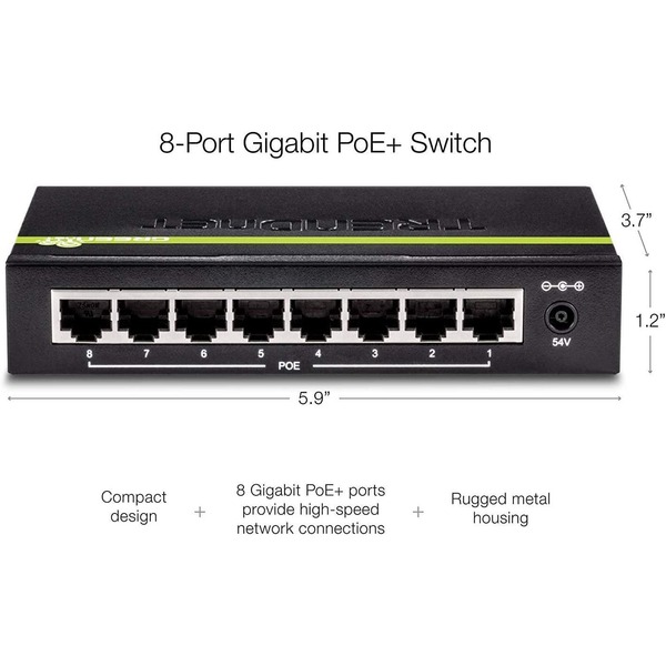 TRENDNET  TPE-TG82g 8-Port Gigabit PoE+ Switch