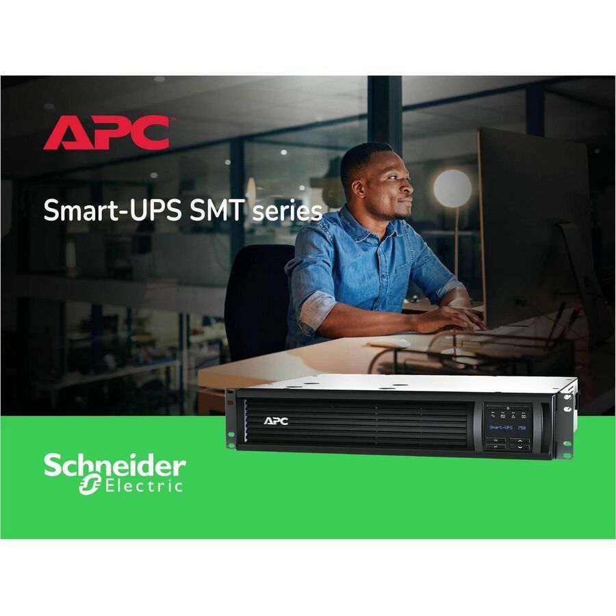 APC Smart-UPS, Line Interactive, 750VA, Rackmount 2U, 120V, 6x NEMA 5-15R outlets, SmartConnect Port+SmartSlot, AVR, LCD