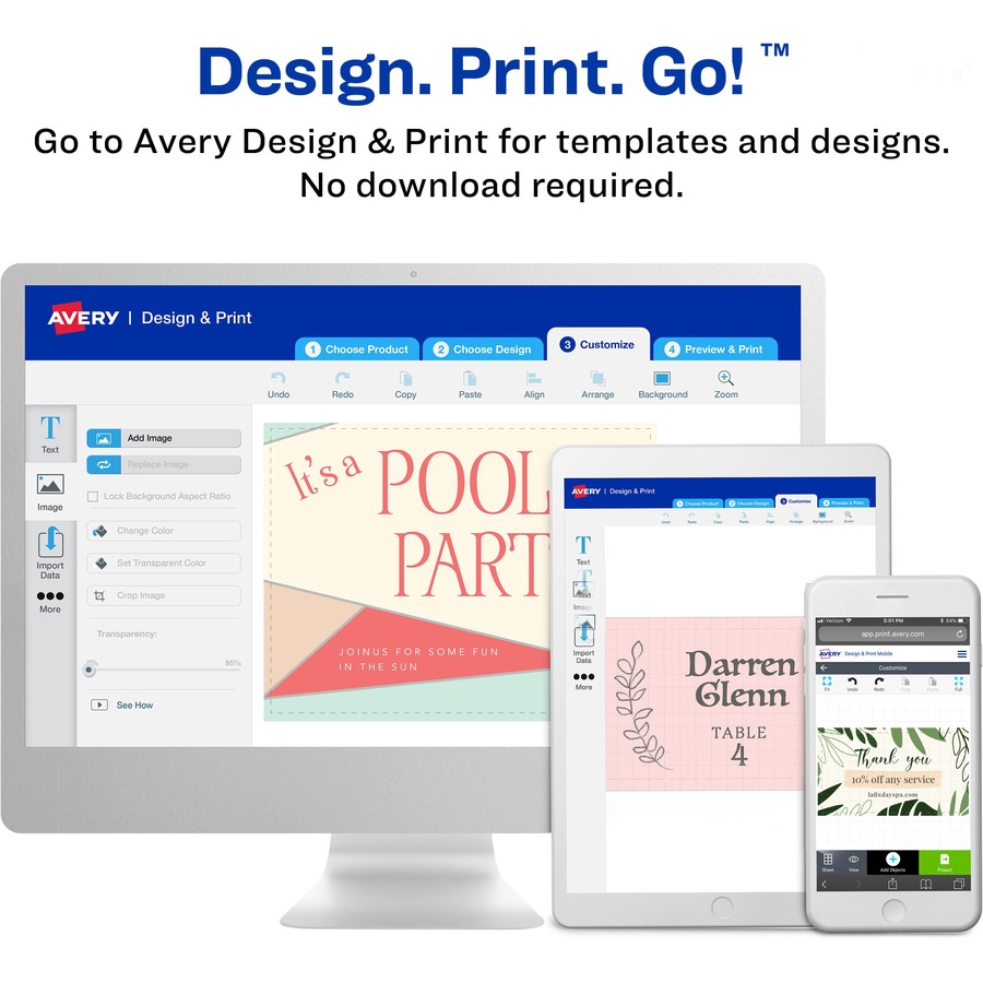 Avery® Postcards, Ivory, Two-Sided, 4-1/4" x 5-1/2" , 100 Cards (5919) - 79 Brightness - 4 1/4" x 5 1/2" - Matte - 100 / Box - Rounded Corner, Sturdy, Double-sided, Printable, Uncoated, Perforated - Ivory