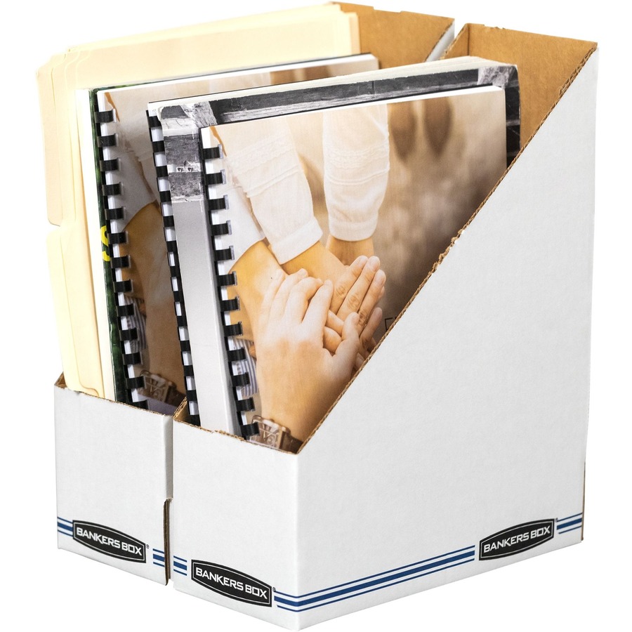 Bankers Box Stor/File™ Magazine Files - Letter - Blue, White - Fiberboard - 1 Each