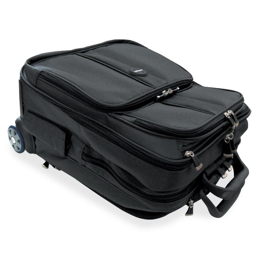 Kensington Carrying Case (Roller) for 17" Notebook - Black - Abrasion Resistant, Puncture Resistant, Tear Resistant - Ballistic Nylon - Handle - 15.98" (406 mm) Height x 11.50" (292 mm) Width x 1.50" (38 mm) Depth - 1 Pack - Retail - Computer Cases - KMW62903