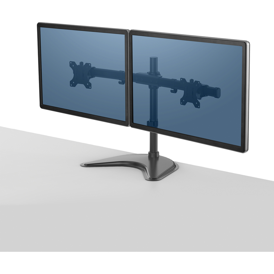 Fellowes Professional Series Dual Horizontal Monitor Arm - Up to 27" Screen Support - 7.98 kg Load Capacity35" (889 mm) Width - Freestanding - Black - Monitor Stands/Risers - FEL8043701
