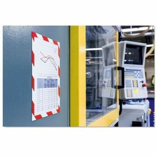 DURABLE DURAFRAME Document Frame - Holds 8.50" x 11" Insert - Rectangle - Surface - Horizontal, Vertical - Magnetic, Self-adhesive, Sturdy - Red, White - 2 / Pack
