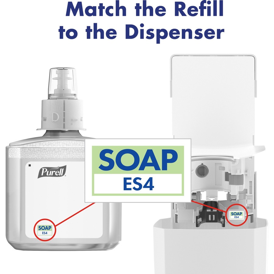 PURELL ES4 Soap Dispenser - Manual - 1.20 L Capacity - Locking Mechanism, Durable, Wall Mountable - White - 1 / Each - Liquid Soap / Sanitizer Dispensers - GOJ503001