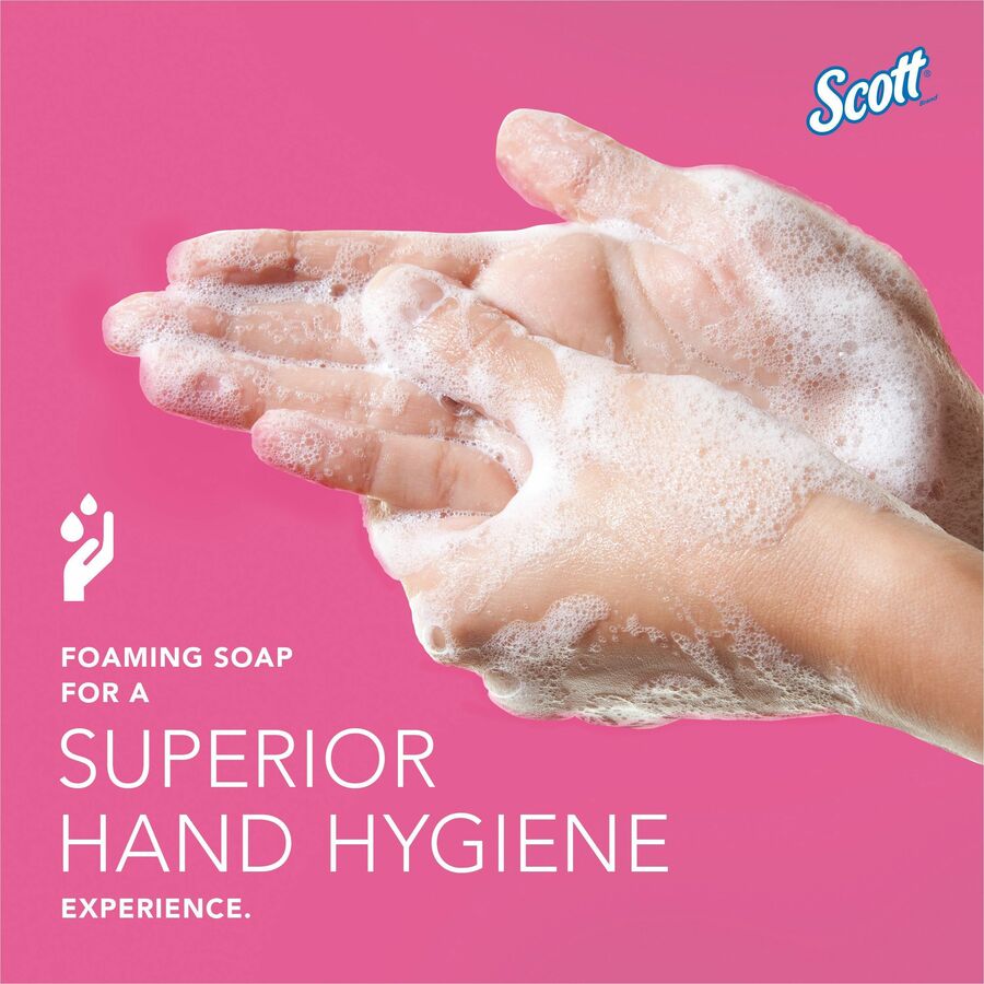 Scott Foam Hand Soap with Moisturizers - Floral ScentFor - 50.7 fl oz (1500 mL) - Bottle Dispenser - Kill Germs - Skin, Washroom, Healthcare, Office Building, Restroom - Moisturizing - Pink - Rich Lather, Hygienic, Pleasant Scent - 2 / Carton