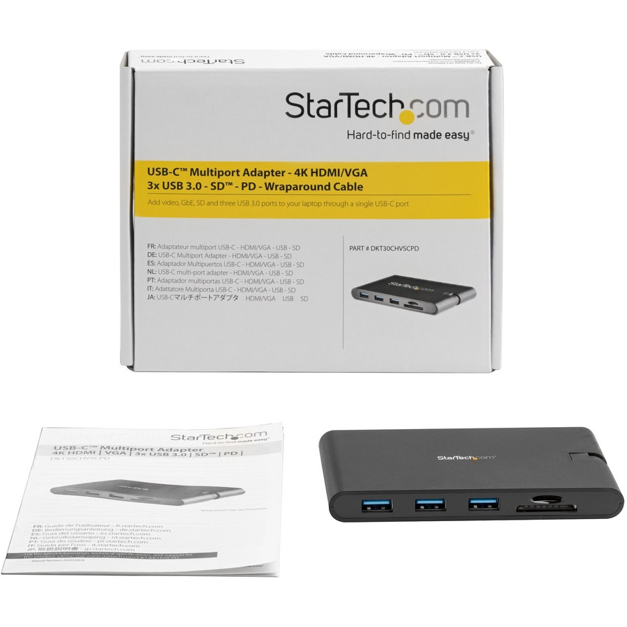 Shop  StarTech.com USB C Multiport Adapter - Dual HDMI Video - 4K 60Hz -  2-Port 5Gbps USB-A Hub - 100W Power Delivery Charging - GbE - SD/MicroSD -  USB Type-C Mini