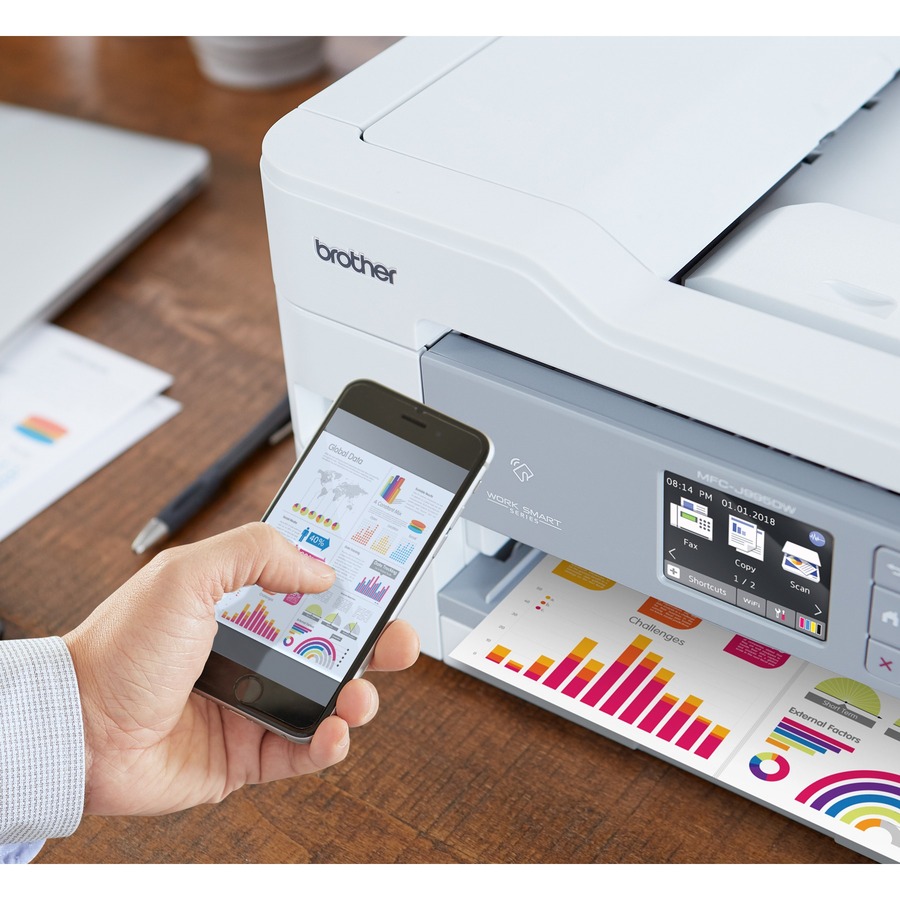 Brother MFC MFC-J995DWXL Wireless Inkjet Multifunction Printer - Color - 1200 x 6000 dpi Print - Automatic Duplex Print - 150 sheets Input - Color Scanner - 2400 dpi Optical Scan - Color Fax - Ethernet - Wireless LAN - USB - 1 - For Plain Paper Print - Multifunction/All-in-One Machines - BRTMFCJ995DWXL