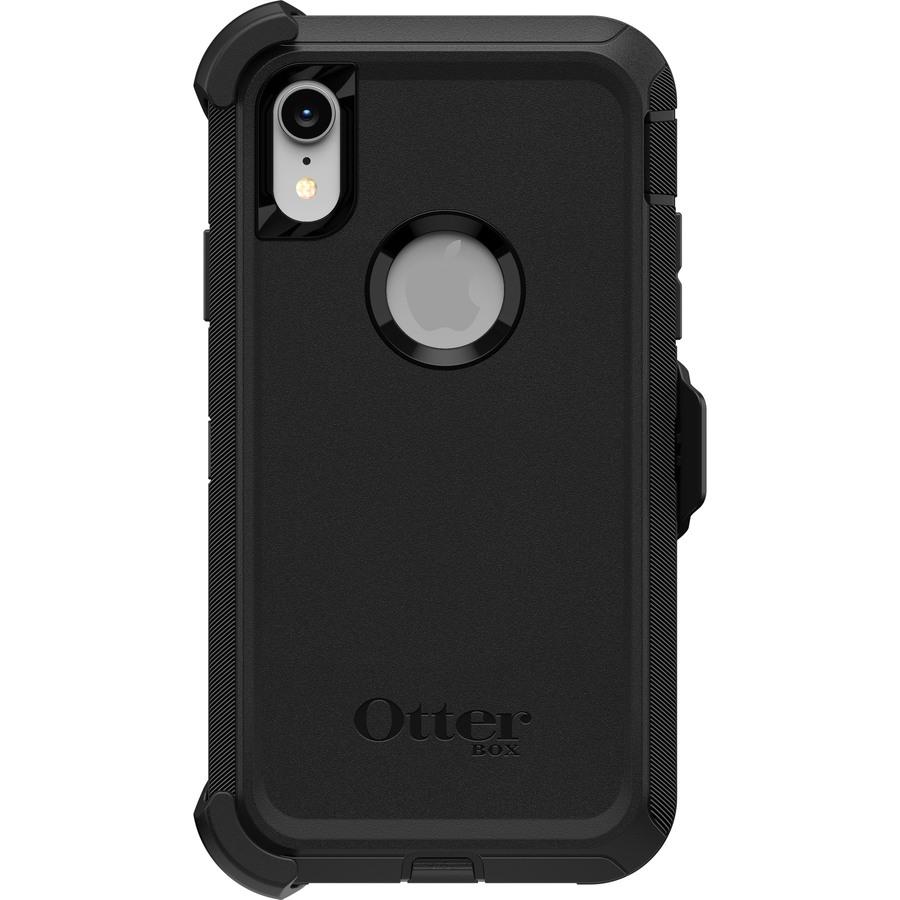 OtterBox Defender Carrying Case Apple iPhone XR Smartphone - Black - Slip Resistant, Dirt Resistant, Dust Resistant, Lint Resistant - Polycarbonate Shell, Holster, Synthetic Rubber - Belt Clip, Holster - 1 Pack - Carrying Cases - OBX7759761