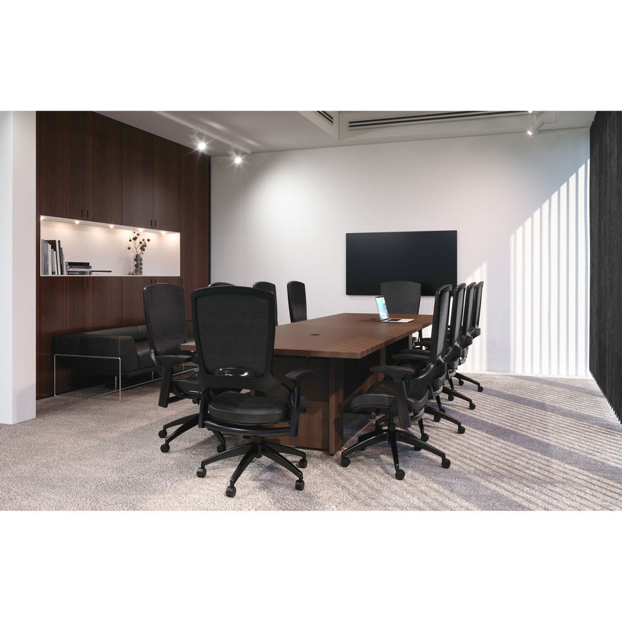 Lorell Prominence 2.0 Racetrack Conference Tabletop - Mahogany Racetrack, Laminated Top - 96" Table Top Width x 48" Table Top Depth x 1.50" Table Top Thickness - Assembly Required - Particleboard Top Material - 1 Each