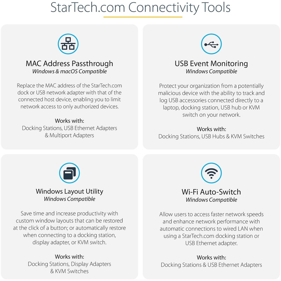 StarTech.com USB C Dock - 4K Dual Monitor HDMI USB-C Docking Station - 100W Power Delivery Passthrough, GbE, 2x USB-A - Multiport Adapter