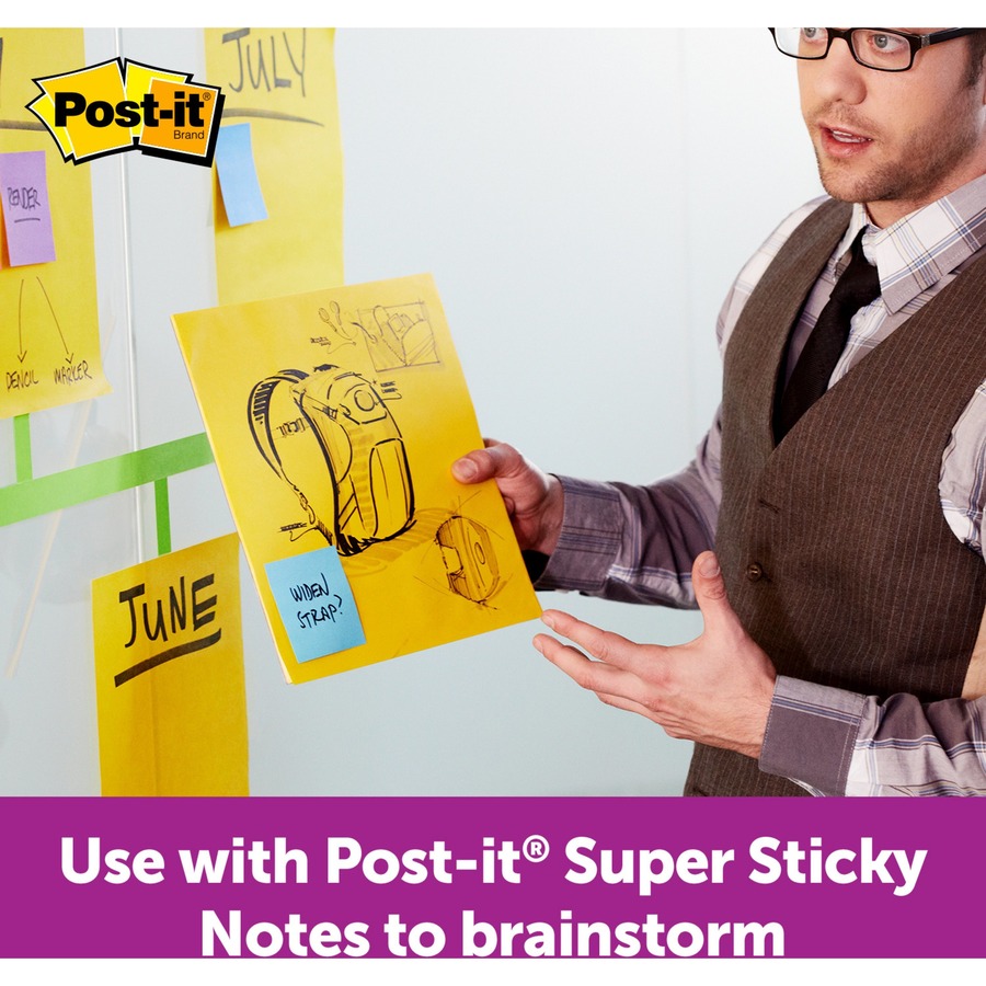 Post-it® Super Sticky Big Notes - 30 x Green - 11" x 11" - Square - 30 Sheets per Pad - Green - Sticky, Removable - 1 Each - Adhesive Note Pads - MMMBN11G