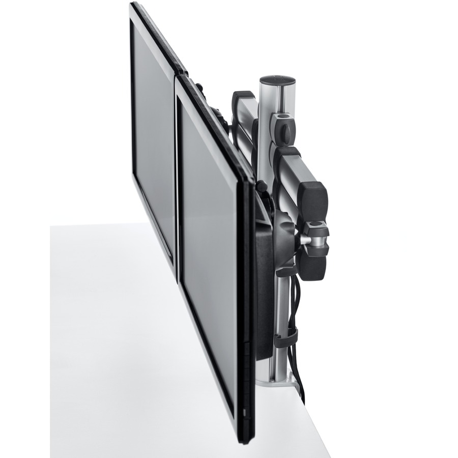 Novus TSS Duo 220+0260+000 Mounting Arm for Monitor - Silver, Black - Height Adjustable - 2 Display(s) Supported - 48 lb Load Capacity - 75 x 100 - 1