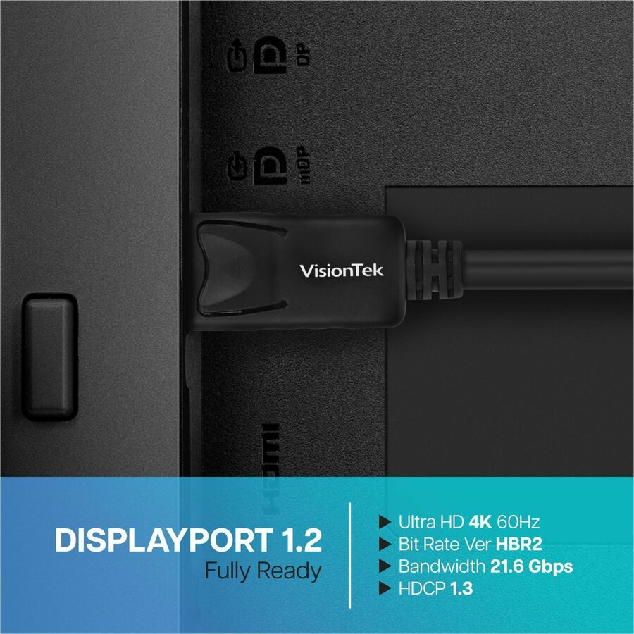 VisionTek DisplayPort to DisplayPort 2M Cable (M/M)