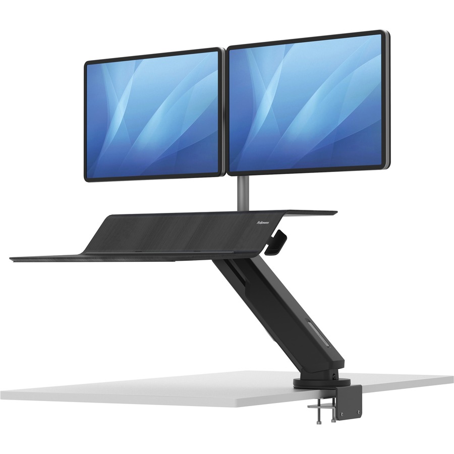 Fellowes Lotus™ RT Sit-Stand Workstation Black Dual - 2 Display(s) Supported - 1 Each - LCD Monitor/Plasma Mounts - FEL8081601