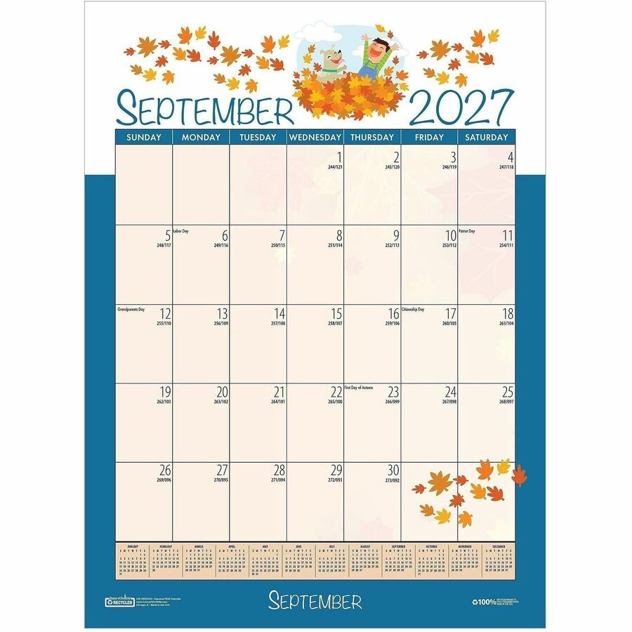 Picture of House of Doolittle Monthly Wall Calendar Seasonal Holiday Depictions 12 x 16-1/2 Inches