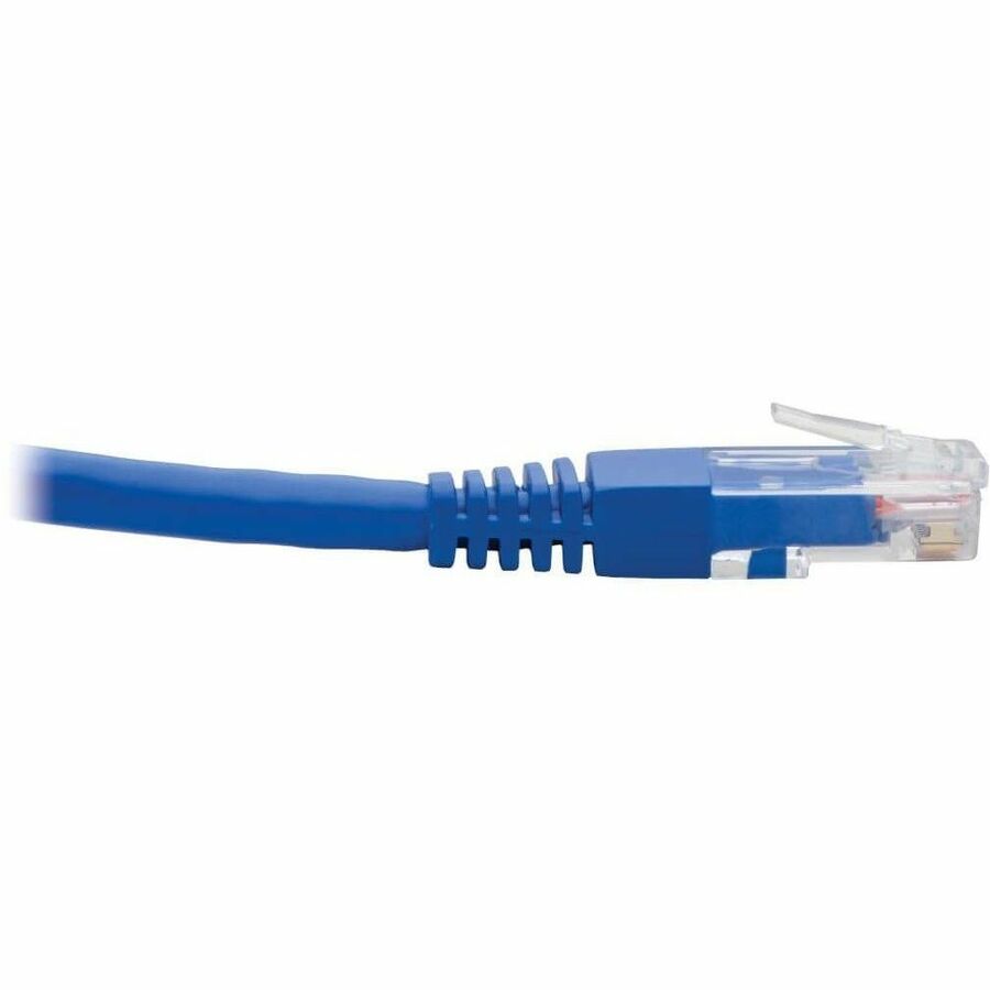 Eaton Tripp Lite Series Down-Angle Cat6 Gigabit Molded UTP Ethernet Cable (RJ45 Right-Angle Down M to RJ45 M), Blue, 1 ft. (0.31 m)