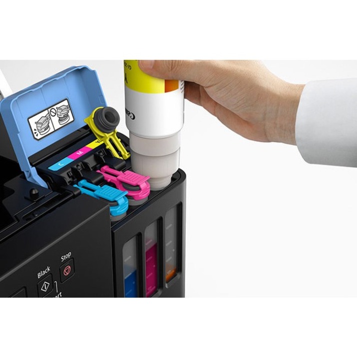 Canon PIXMA G G6020 Inkjet Multifunction Printer-Color-Copier/Scanner-4800x1200 dpi Print-Automatic Duplex Print-5000 Pages-350 sheets Input-Color Flatbed Scanner-1200 dpi Optical Scan-Wireless LAN-Wireless PictBridge-Mopria-Canon PRINT Business