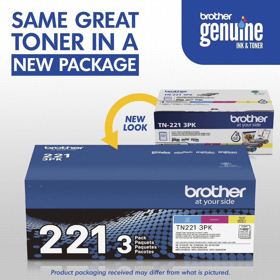 Brother TN221 Black And Cyan Magenta Yellow Toner Cartridges Pack