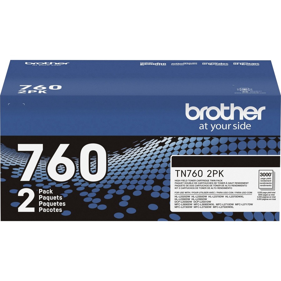 Brother TN450 High-Yield Toner, Black, 2-pack with Bonus Ream of