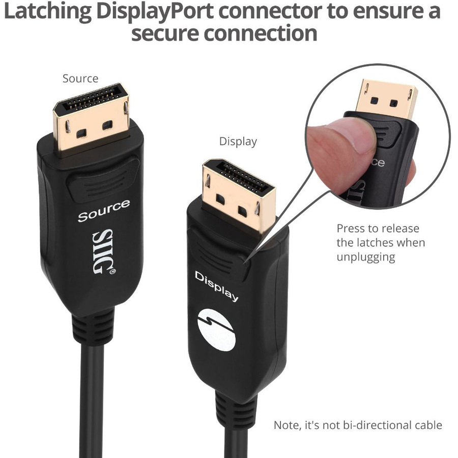 DISPLAYPORT OUTPUT SIIG ACTIVE FIBER OPTIC CABLE - 20 PIN DISPLAYPORT LEFT CONNE — alternate view 5