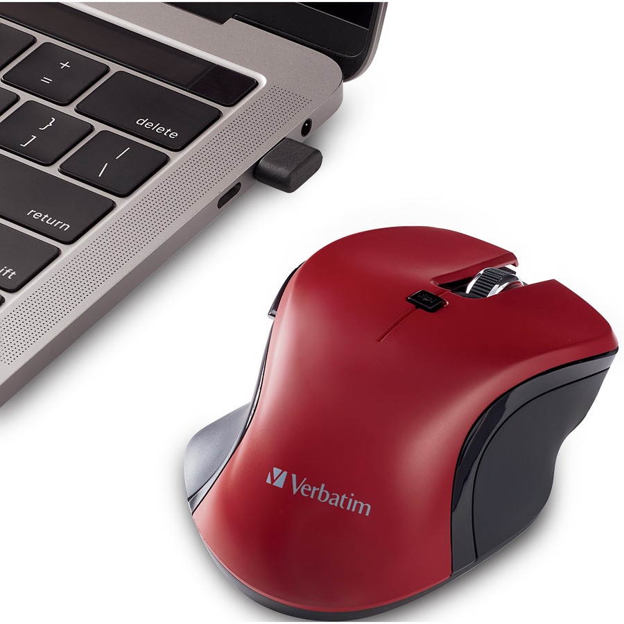 Verbatim USB-C&trade; Wireless Blue LED Mouse - Red
