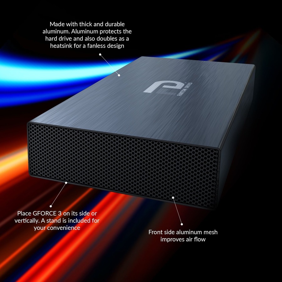 Fantom Drives 14TB External Hard Drive - GFORCE 3 - USB 3, eSATA, Aluminum, Black, GF3B14000EU-TAA, TAA Compliant